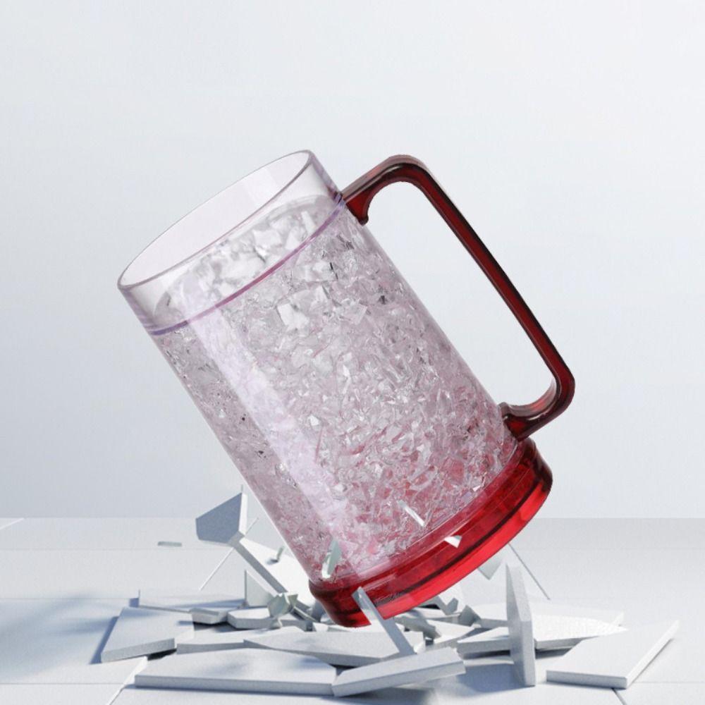 Bicchiere da Birra Trasparente Congelabile 450ML Capacità Tazza per Bevande Feste all'Aperto