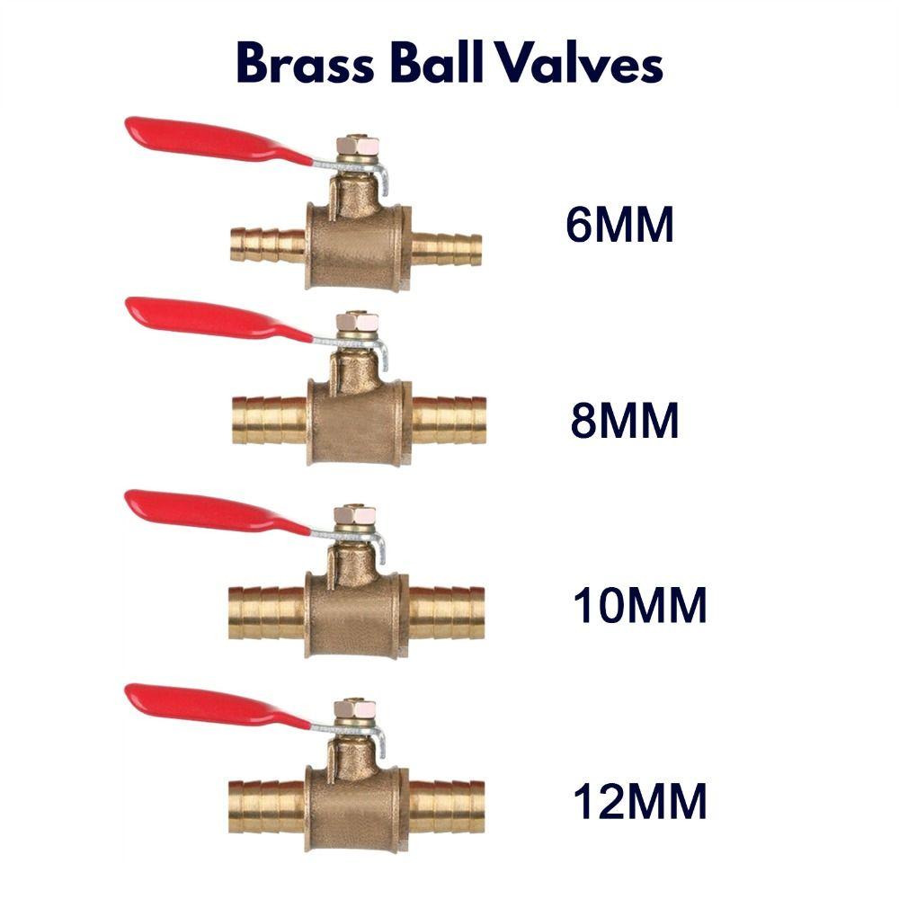 Faucet Brass Construction Ball Valve 6-12mm Size Hose Barb Brass Ball Valve Small Size 1/4 Inch Pneumatic Ball Valve Water Line