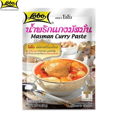Lobo Masman Curry Paste, autentico curry thailandese / senza glutammato monosodico, conservanti o coloranti artificiali aggiunti / per 2 porzioni, cibo thailandese, 50 g