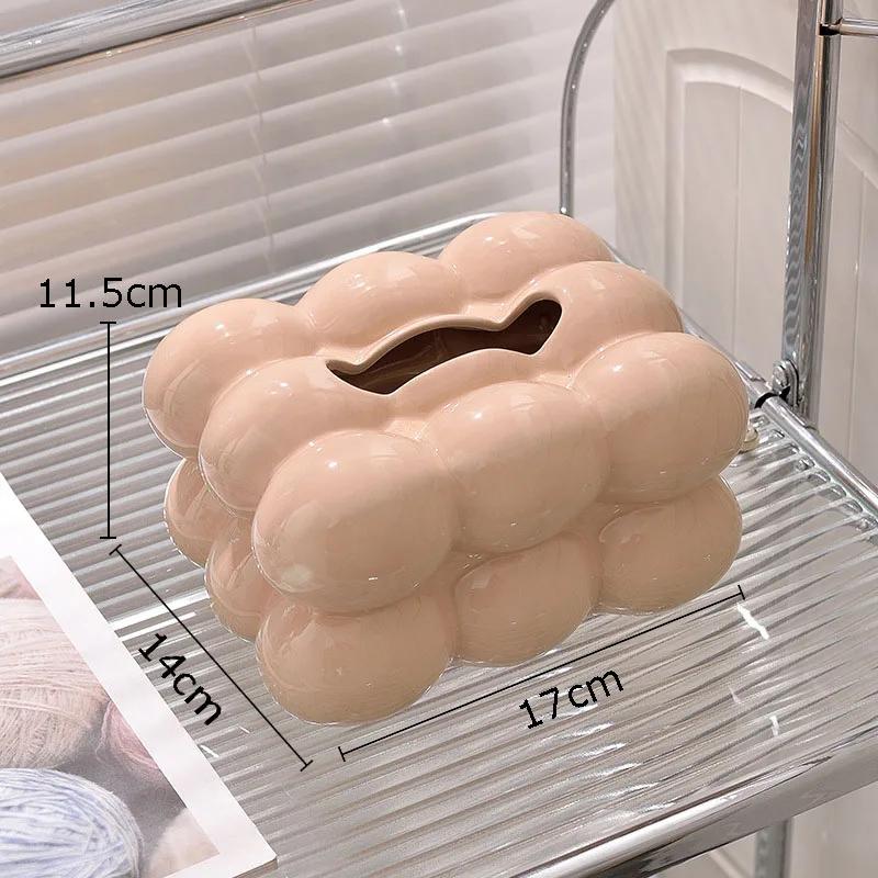 Creative Bubble Ceramic Tissue Boxes Cotton Candy Shape Porcelain Paper Towel Case Coffee Table Desktop Tissue Box Modern Decor