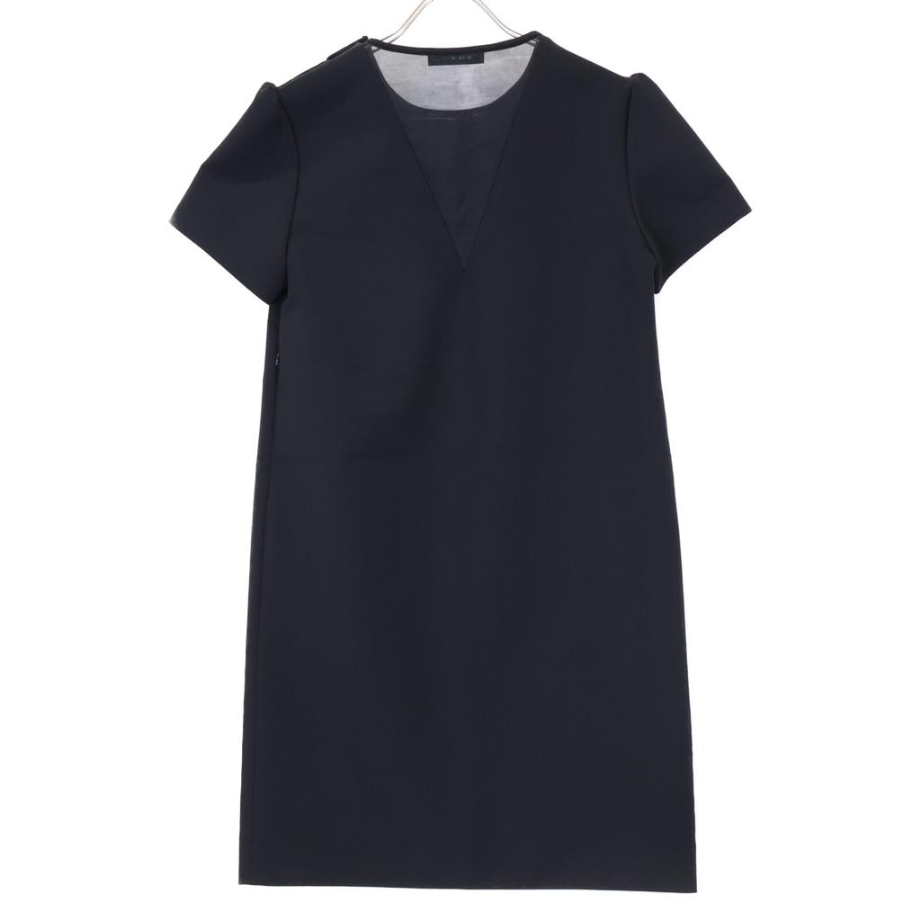 YOKOCHAN Black Rayon Blend Yokochan Back V Organza Dress dress 36 blackUsed