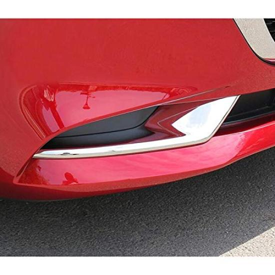 RUIQ Chrome Front Fog Lamp Garnish Bezel Cover for the New Mazda3 Sedan Designed specifically for the Mazda3 (Lower) (BP Series, 2019.06~). Sedan.