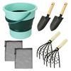 Manekinext Clam Digging Gear Set, 7 Pieces, with Storage Bag, Portable, Beginner-Friendly, for Shell Collecting and Marine Leisure (Green)