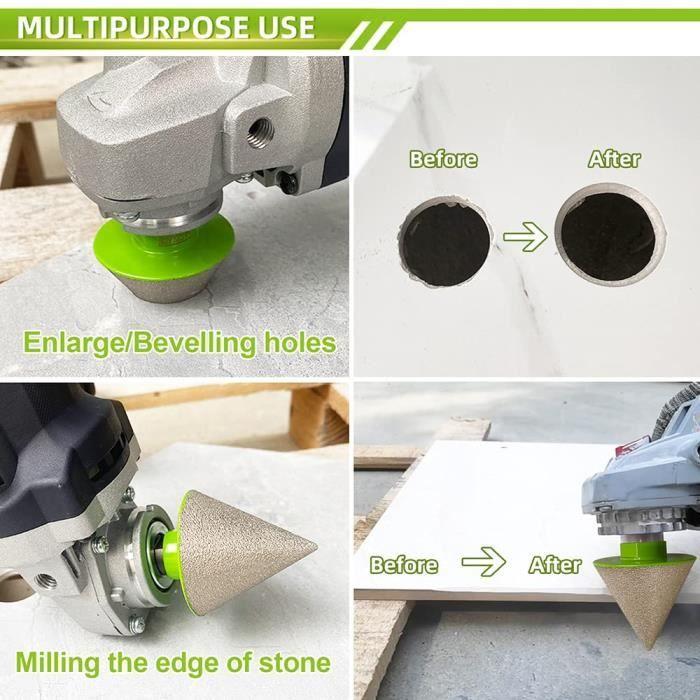 Foret diamant carrelage - g - 10 pièces - adaptateur m14 - diamètres 66-68-203-550mm - doigt 10mm