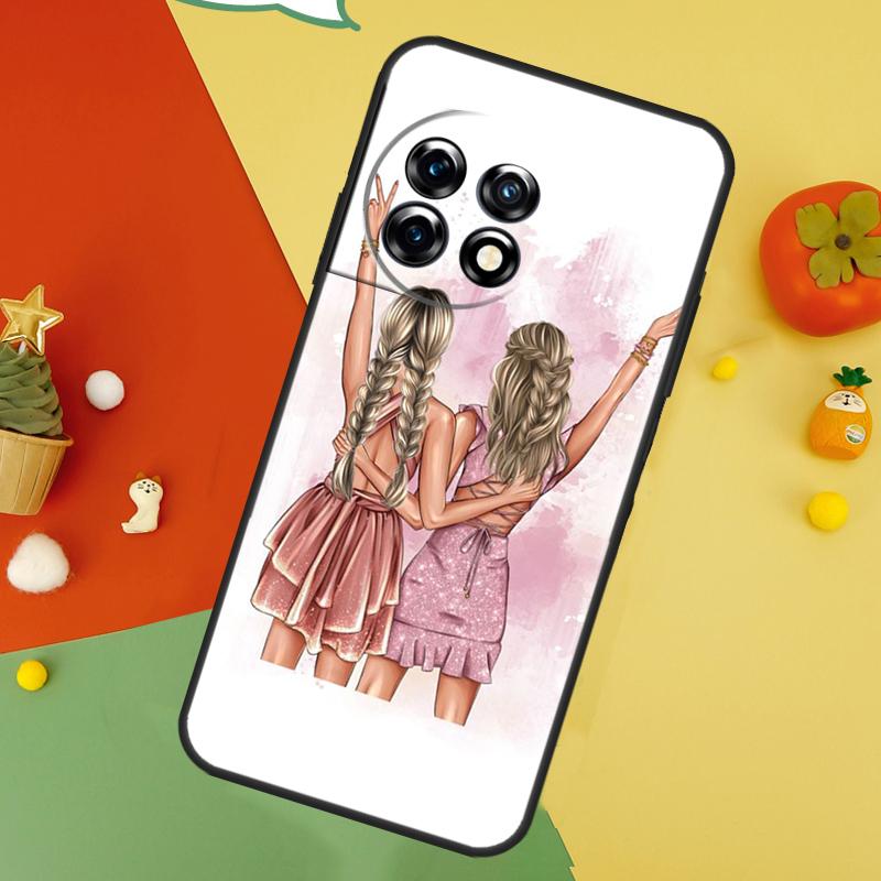 Best Friends BFF Matching Back Case For OnePlus 15 13R 13 13T 12 12R 11 10 10T 8T Nord CE 5 2 3 4 Lite N20 N30 Cover