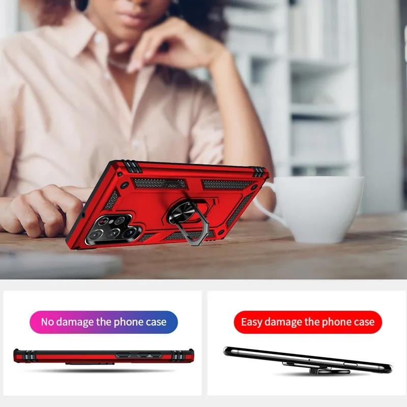 Husa de lux rezistenta la socuri pentru Samsung Galaxy S23 Ultra S22 S21 Plus A54 A53 A04S A14 A34 Xiaomi Redmi Note 11 iPhone 14 13 12 11 Pro Max Husa inel