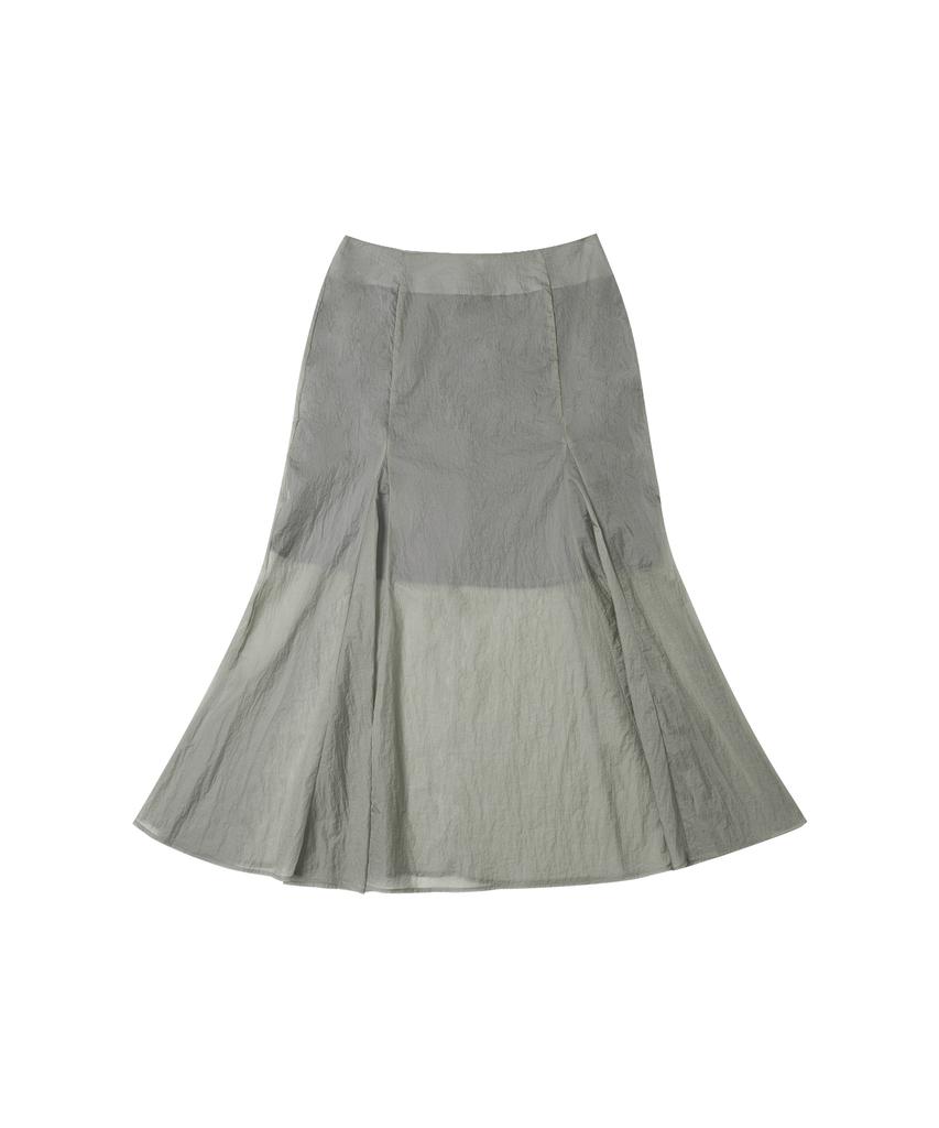 Banwonateullie P3253 Mermaid Nylon Skirt_Charcoal