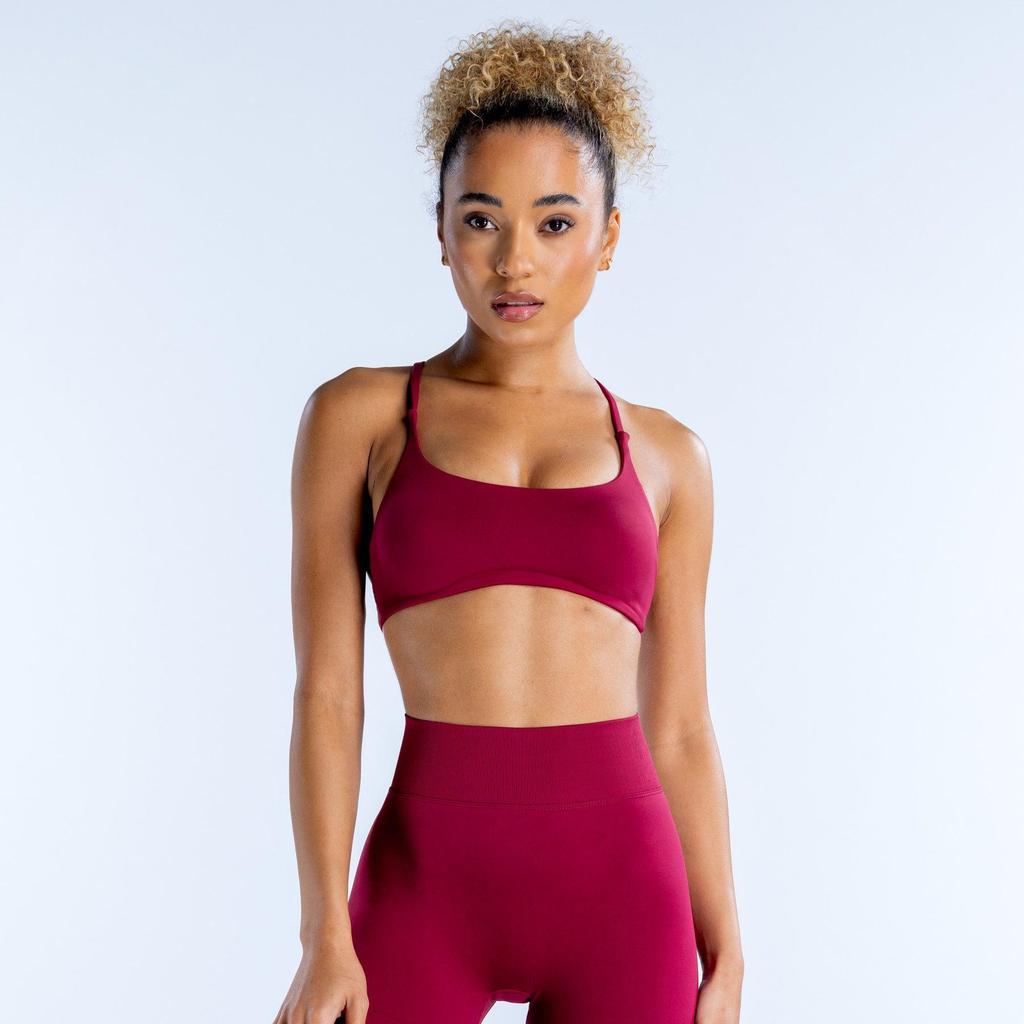 DFYNE Sport-BH mit gekreuztem Rücken und nahtlosem Design: Hochelastische Matte Nylon Yoga Weste für Damen