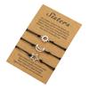 New Friendship Card Bracelet, European and American Personalized Sun and Moon Star Wax Rope Woven Bracelet 3-piece Set