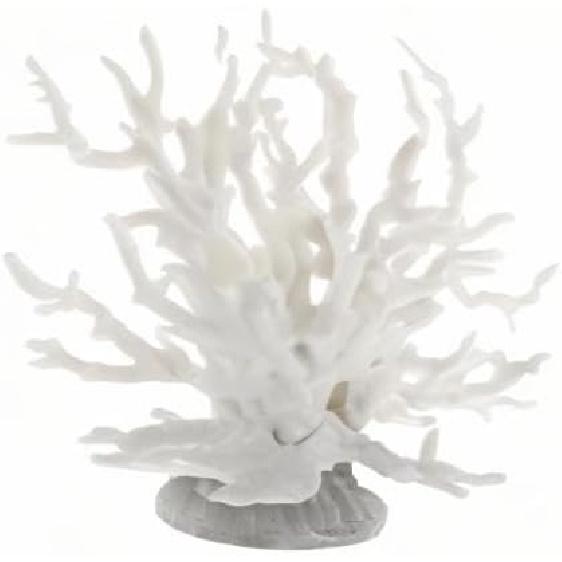 Colorful Coral Reef Decor, Mini Faux Coral Decor for Aquarium Decorations, 6.5x5.83inch (White)