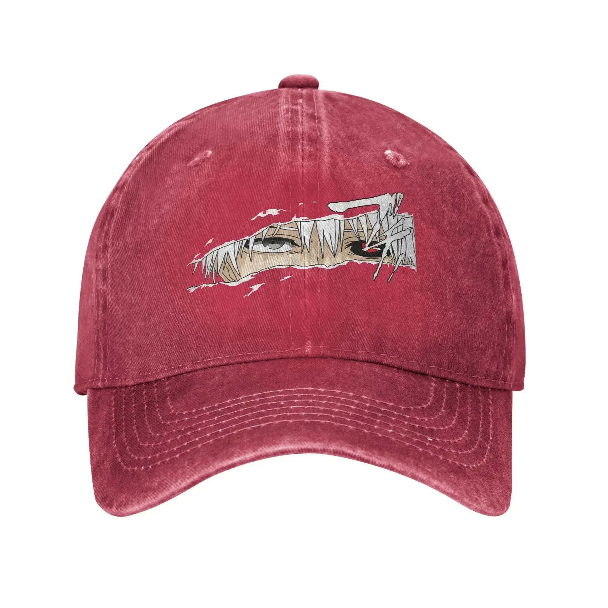 

Anime Eye Baseball Cap Sun Running Hippie High Quality Washed Hip Hop Hats Unisex Adult Casual Print Snapback Cap One Size