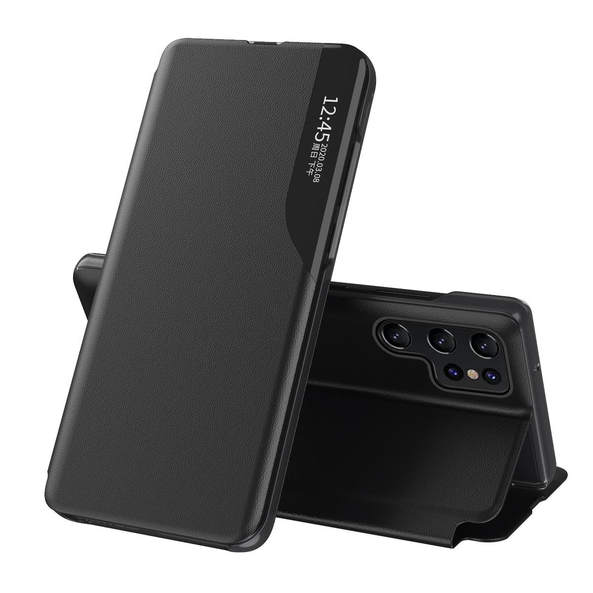 

Високоякісний бізнес-чохол-книжка Smart Window View для Samsung Galaxy S26 Ultra S25 Edge S24 S23 Plus S22 FE S21 S20 Магнітна шкіряна кришка з підставкою Galaxy S22 Ultra 5G чорний