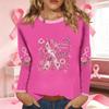 Women's Fashion Casual Long Sleeve Neck Top with Ribbon Print