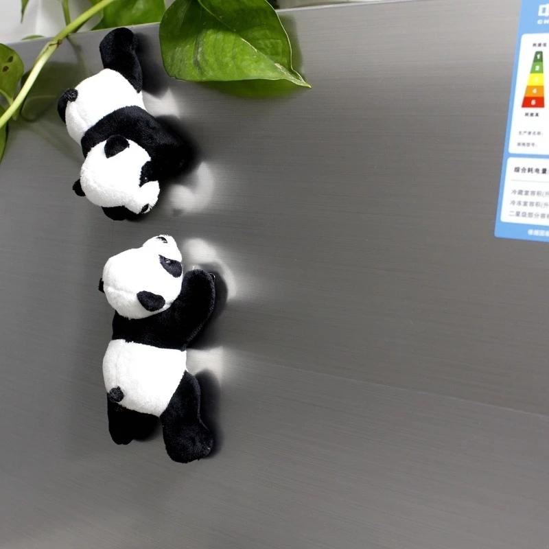 Plüschpanda Magnet Weicher Kühlschrankaufkleber Baumwoll-Accessoire Niedlich Für Kühlschrank Dekoration Kinderzimmer Dekoration Panda-Liebhaber'