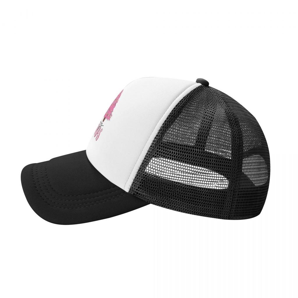Graphic Pink Christmas Tree Party Camping Mesh Baseball Caps For Womens Camping Female Beach Bucket Hat Hip Hop Trucker Cap