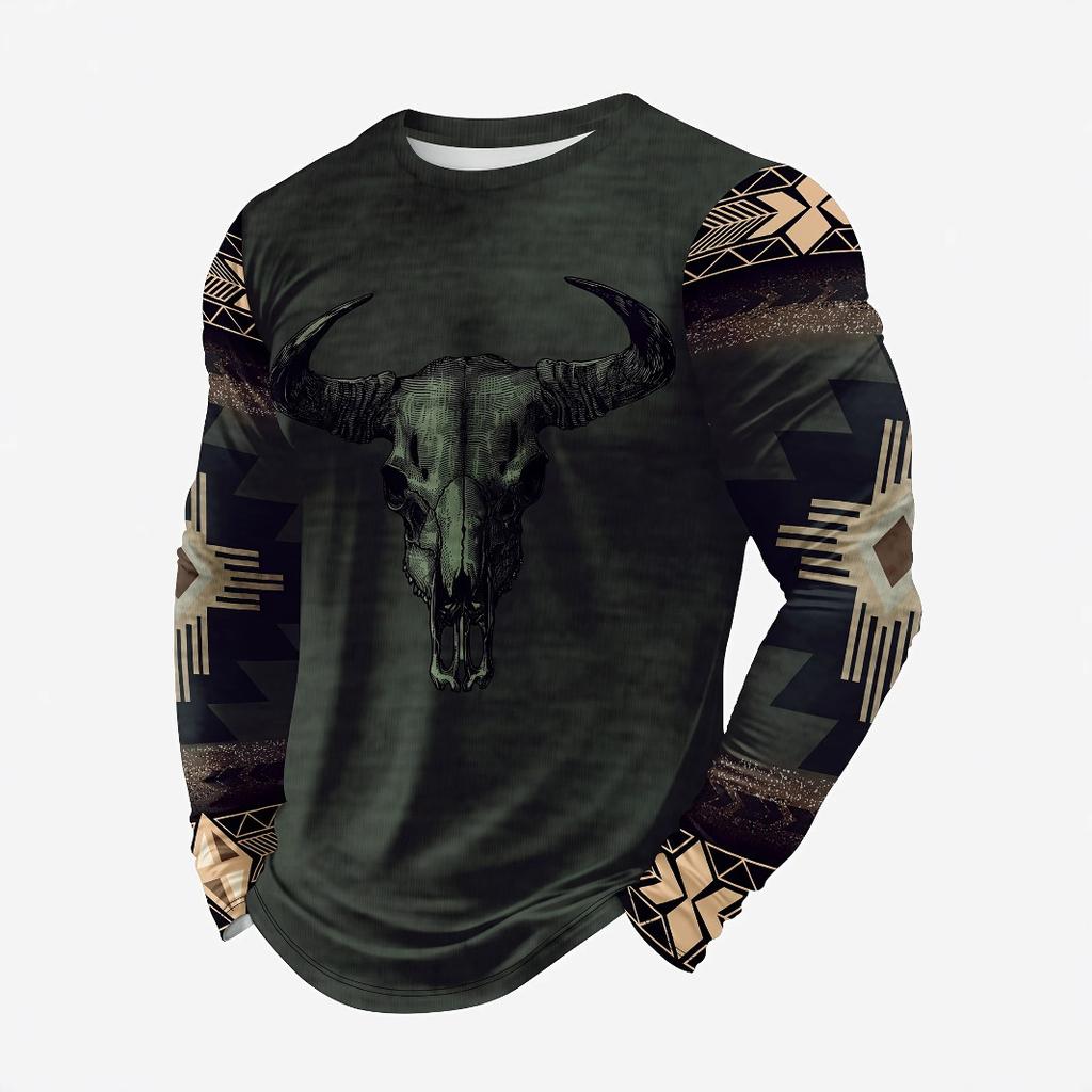 women o neck long sleeve 3d print t shirt