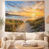 Ocean Arch Tapestry Wall Hanging Sea Beach Flower Fabric Tapestries Nature Landscape Room Decor Bedroom Bed Backdrop Blanket