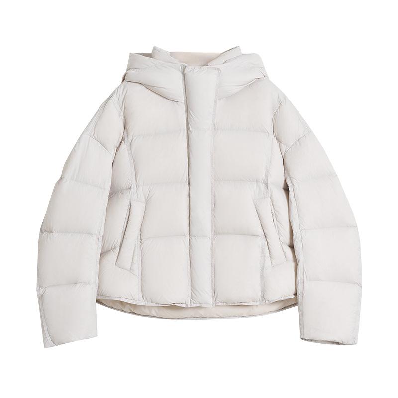 White duck down foreign style age-reducing short small hooded down jacket temperament thin coat