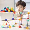 75/150/240 Adet Çocuklar İçin Eğitici Oyuncaklar 3D Geometrik Dönüştürülebilir Yapı Blokları Büyük Parçacıklı İp Boncukları Montaj
