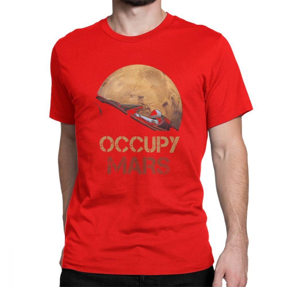 

Occupy Mars T Shirt Spacex Starman TShirt Men Elon Musk Falcon Heavy 9 Short Sleeve Novelty Tees Crewneck 100 Cotton Clothes S