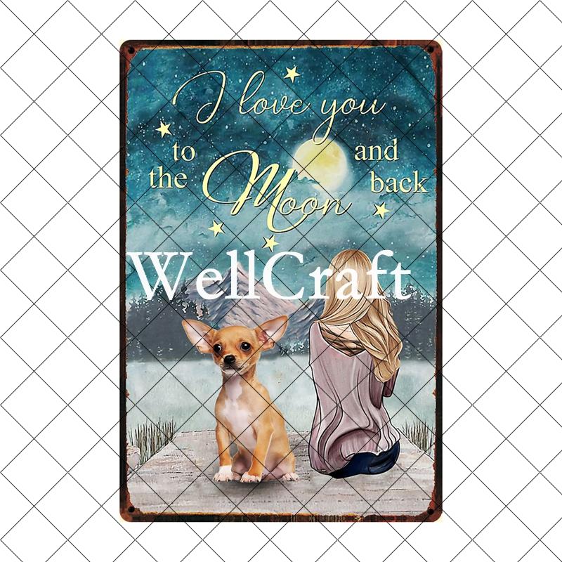 [ Wellcraft ] Chien Chihuahua Animal de Compagnie Sous la Douche Vin Bain Boutique Art Métal Étain Panneau Mur Poster Peinture Fer Pub D-04 20*30 CM