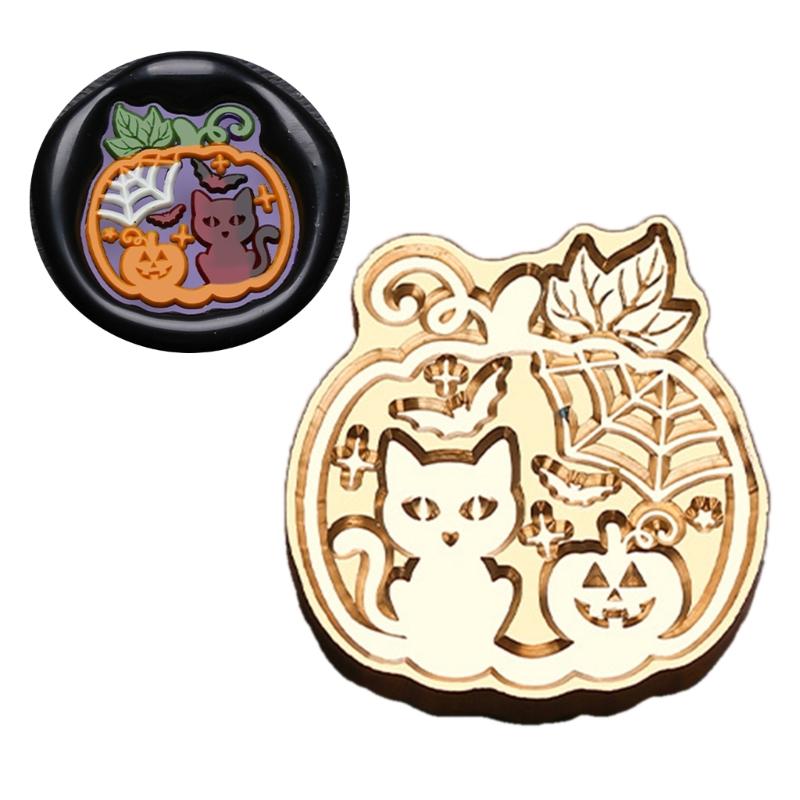 Pumpkins Sealing Wax Stamp Halloween Series Wax Seal Stamp Brass Head Seal Stamp for Scrapbooking Invitations Decoration