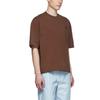 We11done Ss22 Rhinestone Logo Pocket Short Sleeve T-Shirt Unisex Tops Brown WD-TT1-22-523-U-BR
