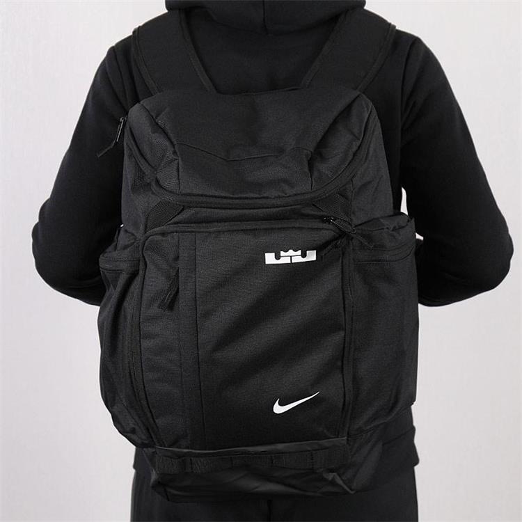 Nike LeBron Zipper Closure Large Capacity Polyester Backpack Unisex Backpacks Black BA5563-010
