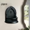 Black Floating Shelves Gothic Wall Shelf, Vintage Shelf for Bedroom And Living Room, Matte Scented Candle Holder Decorative Wall-Mounted Display Rack