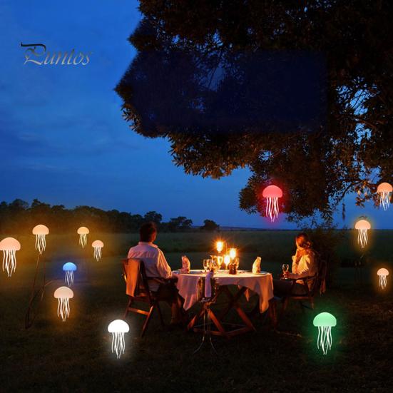 Night Light Voice Control Jellyfish Lamp with Dancing Legs Soft Glow Rechargeable RGB Gradient Jellyfish Bedside Lamp Decor