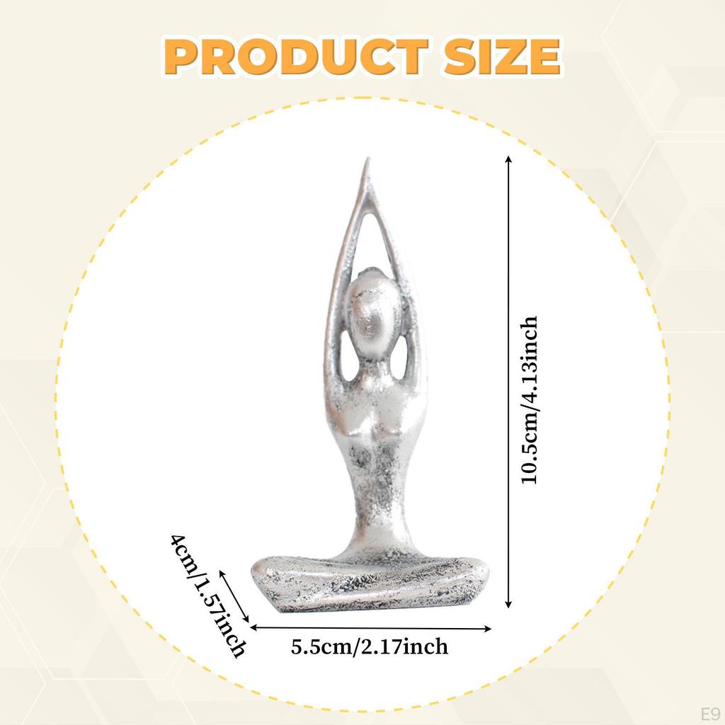 Resin Statue Pose Figurine Collectible Meditation Decor Art Sculpture for Desktop Living Room