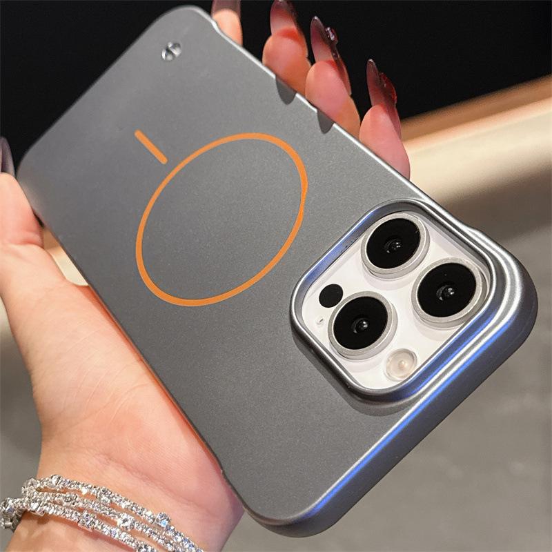 iPhone 17 Magnetic Case, Oil Injection, Borderless, Compatible with 14/15/16 Pro/17, Hard Shell Design iPhone 11 серый