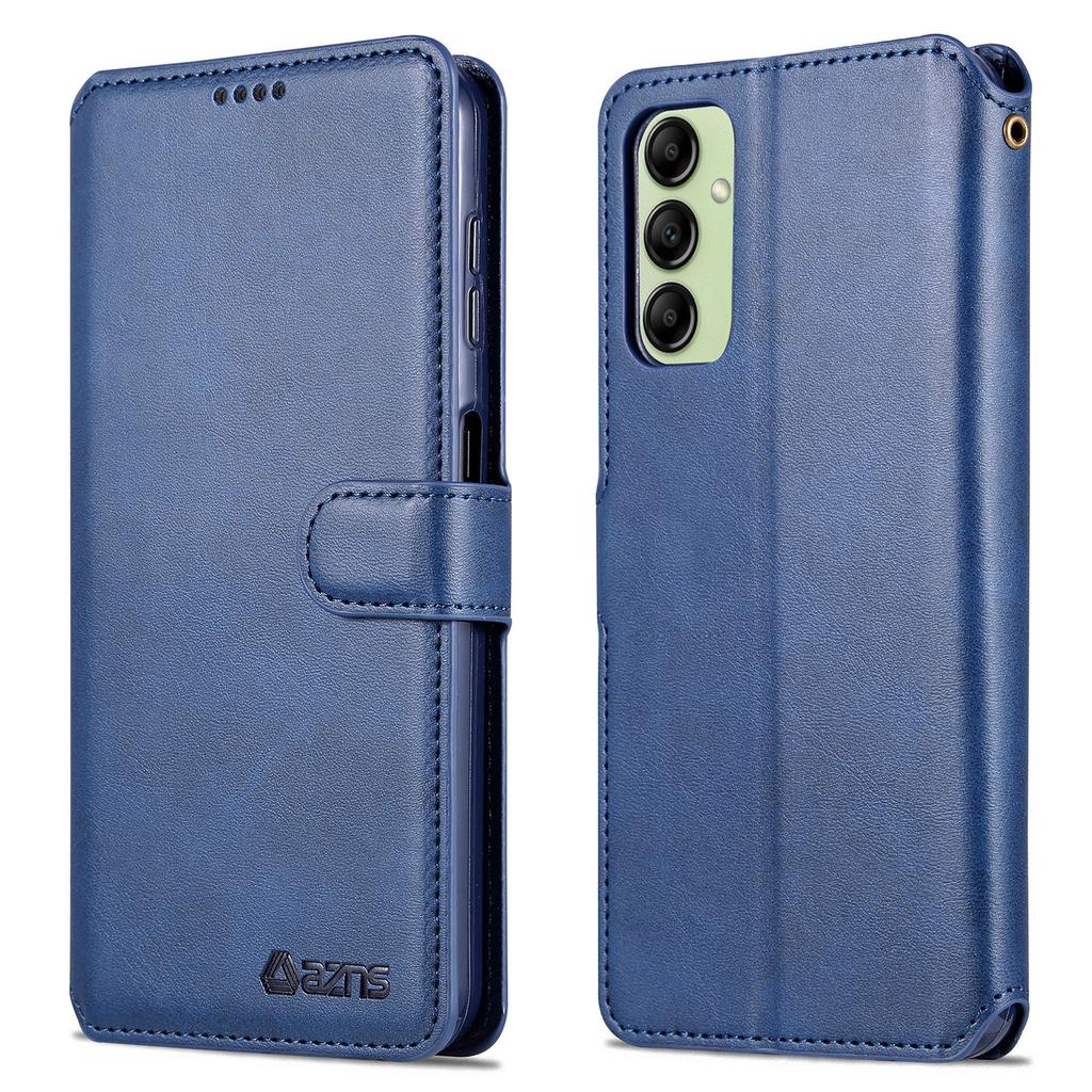 AZNS Drop-proof Phone Case For Samsung Galaxy A14 5G/A14 4G Calf Texture Leather Phone Wallet Cover Stand