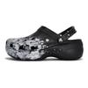 Crocs Classic Platform Clog 811 Made in Fog Scene Special Shoe Box Stepping on Poop Soft Hole Shoes Women's Black Silver