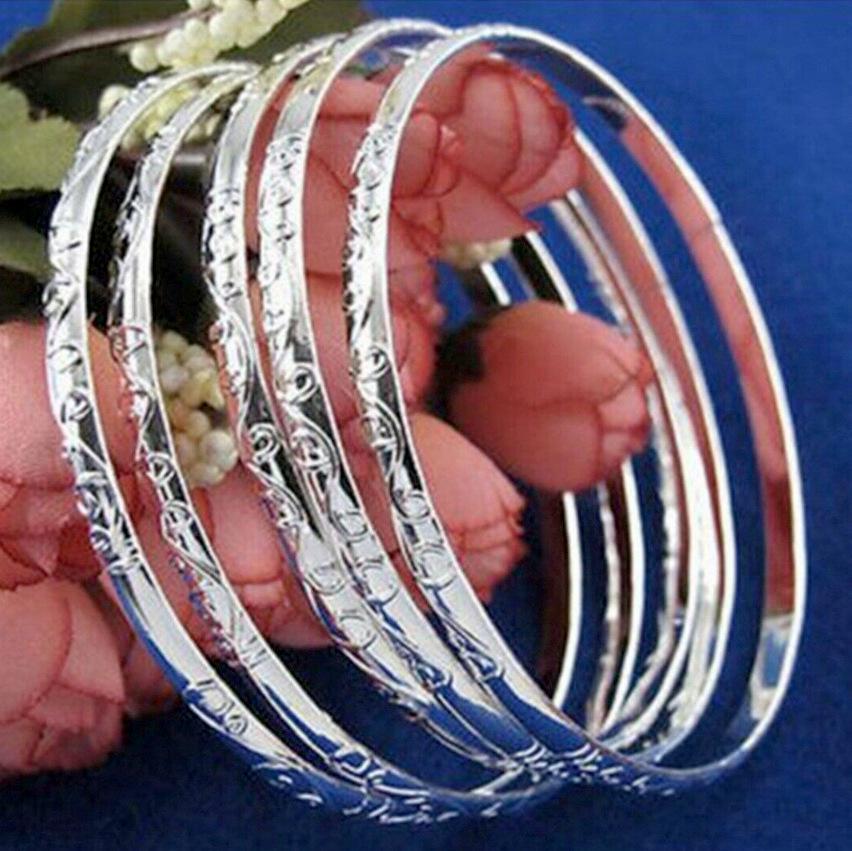 Trendy Women's Versatile Silver Patterned Bracelet