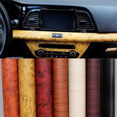 30x100cm Wood Grain Car Sticker High Glossy Self-adhesive Car Protection Sticker DIY Styling Furniture Table Decors Car Sticker