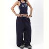 Pantaloni da jogging larghi grigi a gamba larga per danza jazz da donna