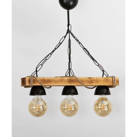 

Natural Wooden 3-Piece Hat and Rope Rustic Design Stylish Chandelier