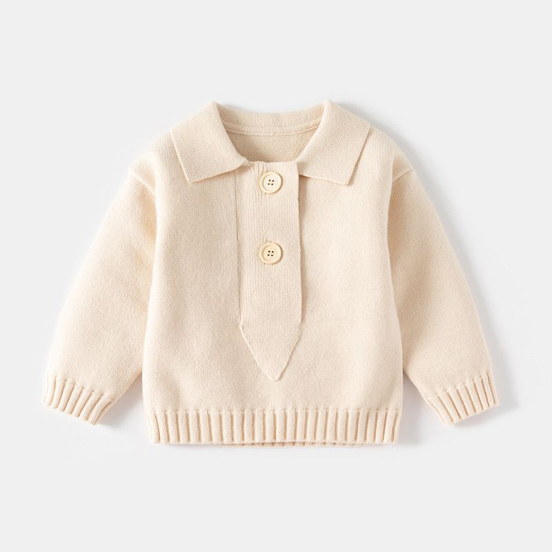 Children s Clothing Spring and Autumn Baby Boys  Polo Shirt Kids  Sweater Beige 100