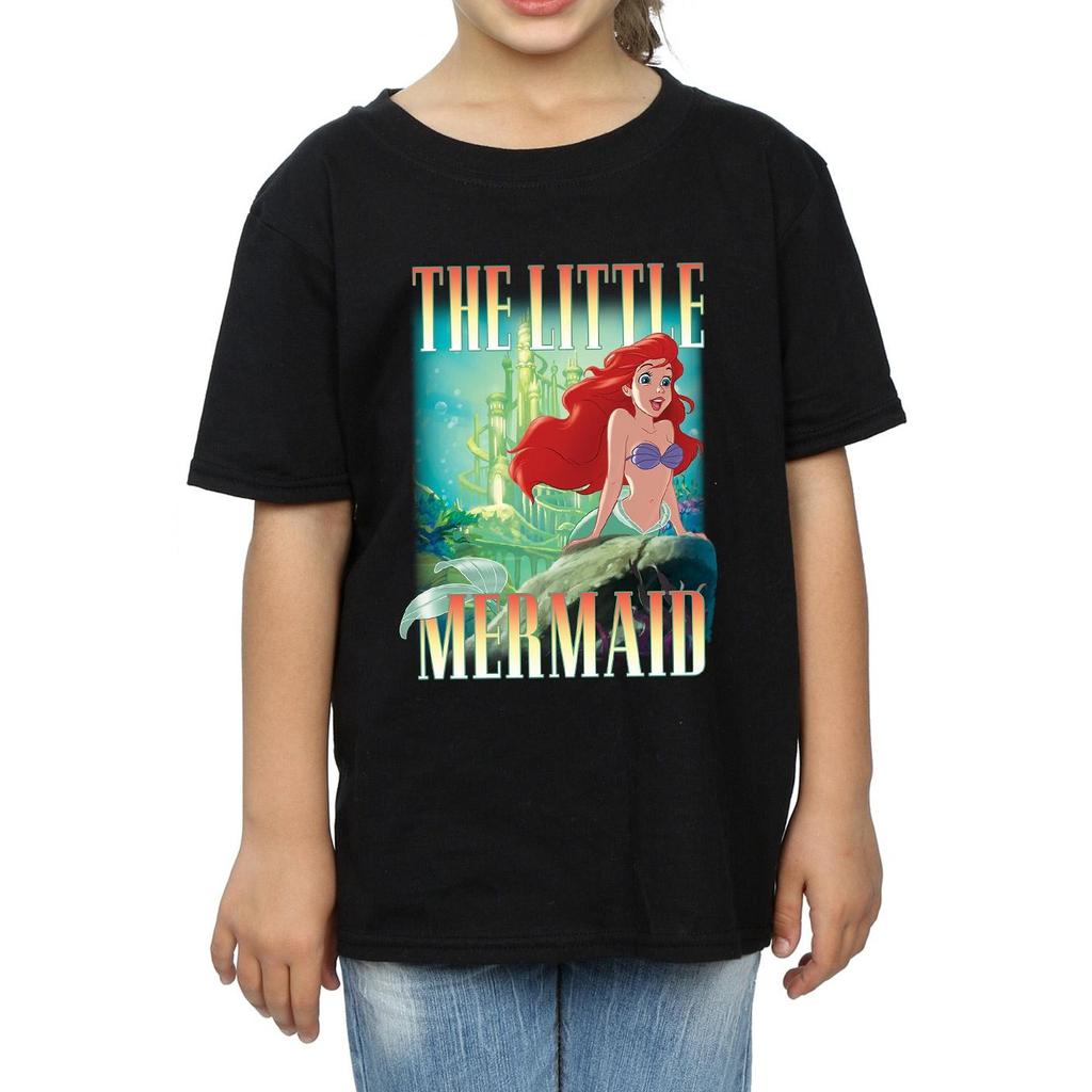 The Little Mermaid Mädchen-T-Shirt „Ariel Montage“ aus Baumwolle