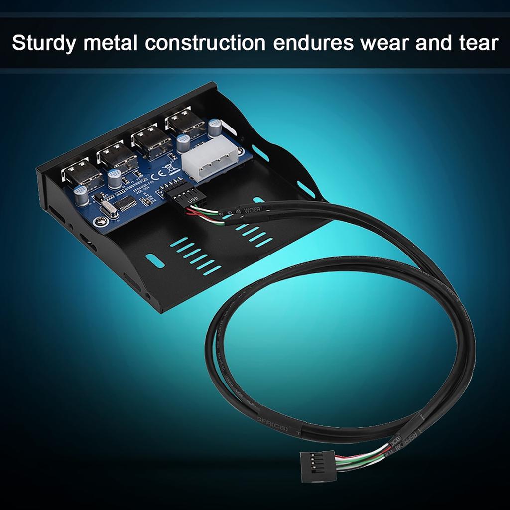 USB2.0 Diskett Frontpanel 3.5"" Diskettbrønn 9 Pin til 4 Grensesnitt USB 2.0 HUB