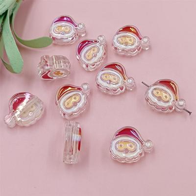 For Jewelry Making Charms New DIY 10PCS Multi Size Acrylic Handing Craft UV Color Plating Jewelry Accessories Christmas Handmade  Accessories