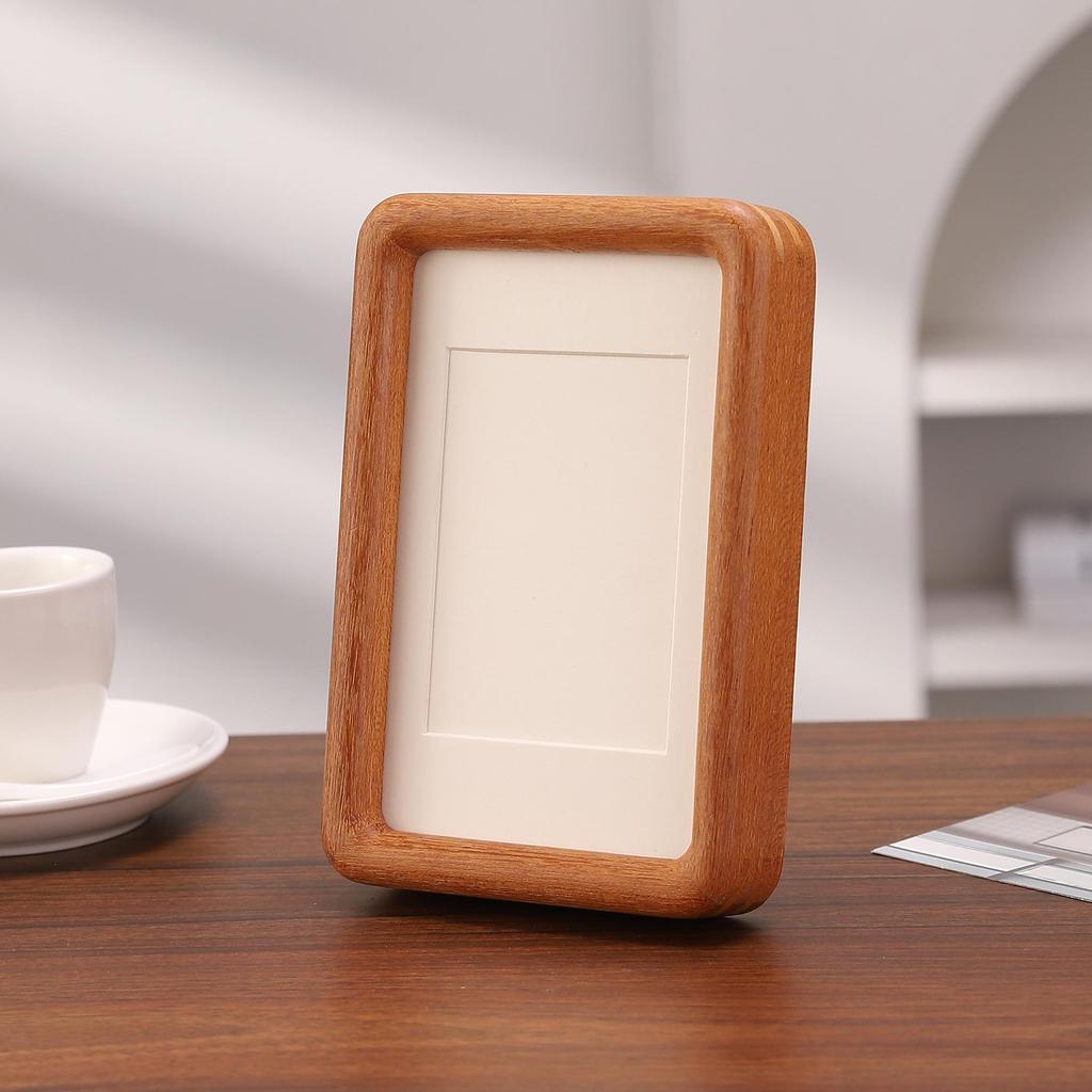 Schwarze Walnuss Doppelt abgerundete Ecke Holz Foto Rahmen - Personalisierte DIY Tischplatten Bild Anzeige