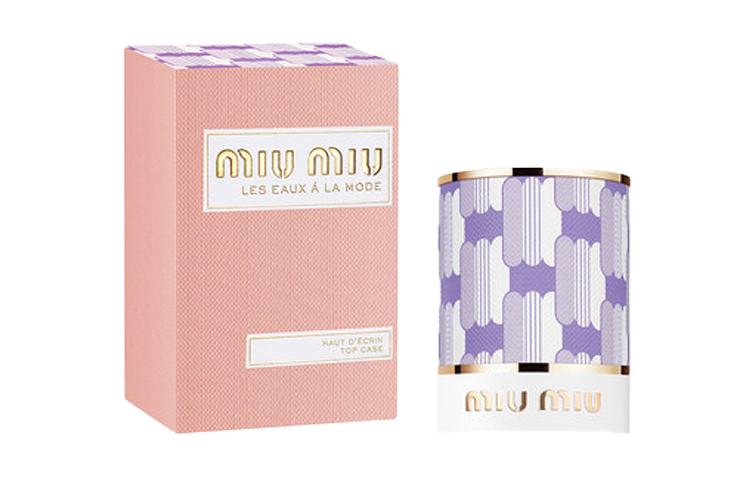 

MIU MIU Diamond Pattern Print Nichang Fashion Apparel Perfume Cap Floral Scent Light Purple Top Shell