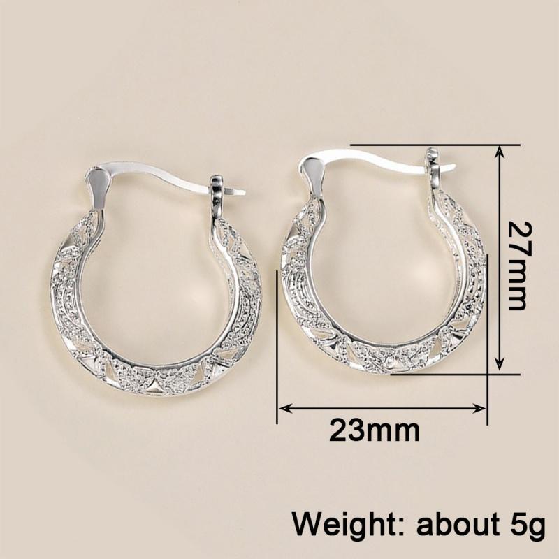 Huitan Women Hoop Earrings Hollow Out Engraved Design Elegant Lady Party Wedding Accessories Luxury Metal Jewelry for DailyGood Product