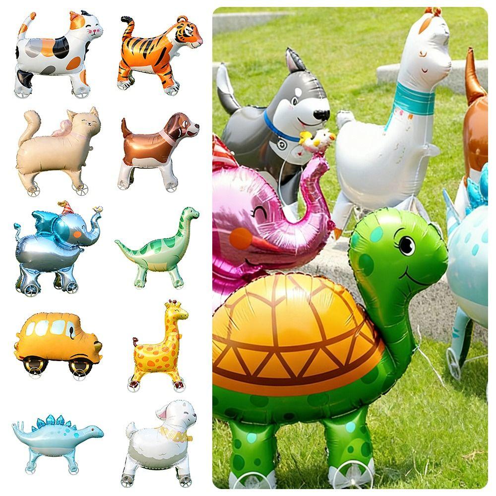 Aluminum Film Foil Balloons Cartoon Design Animal Balloons Giraffe Standing Balloons  Jungle Theme