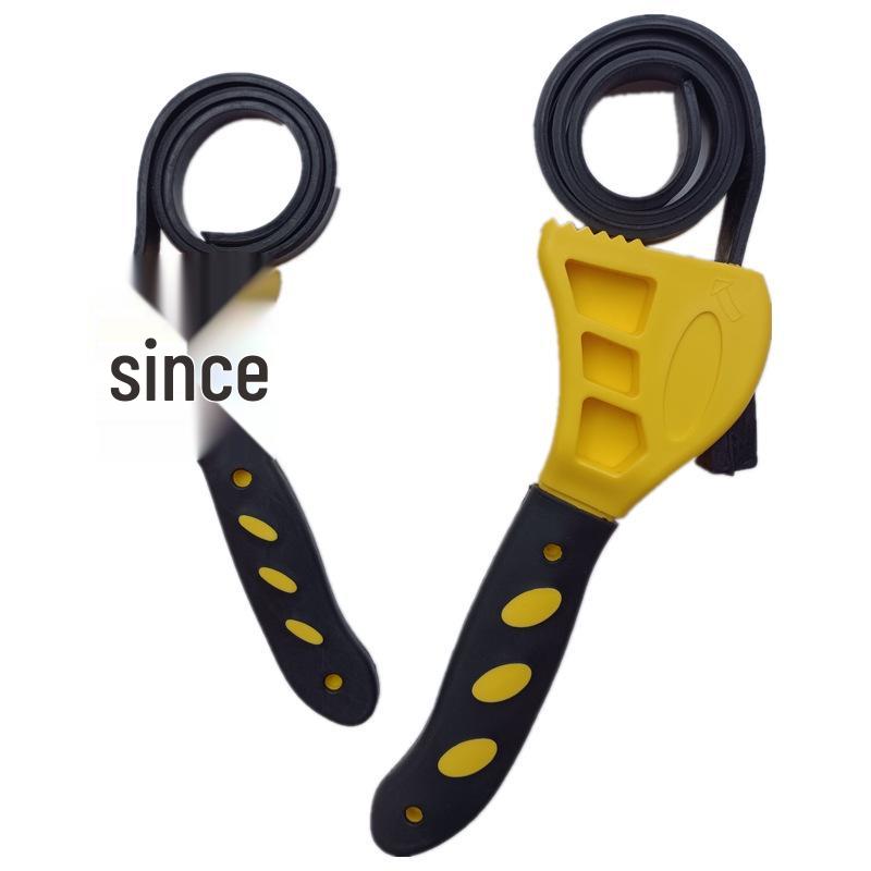 Adjustable Multi-Size Belt Wrench & Bottle Opener (6-8 Inch) for Auto Repair and Hardware Tasks