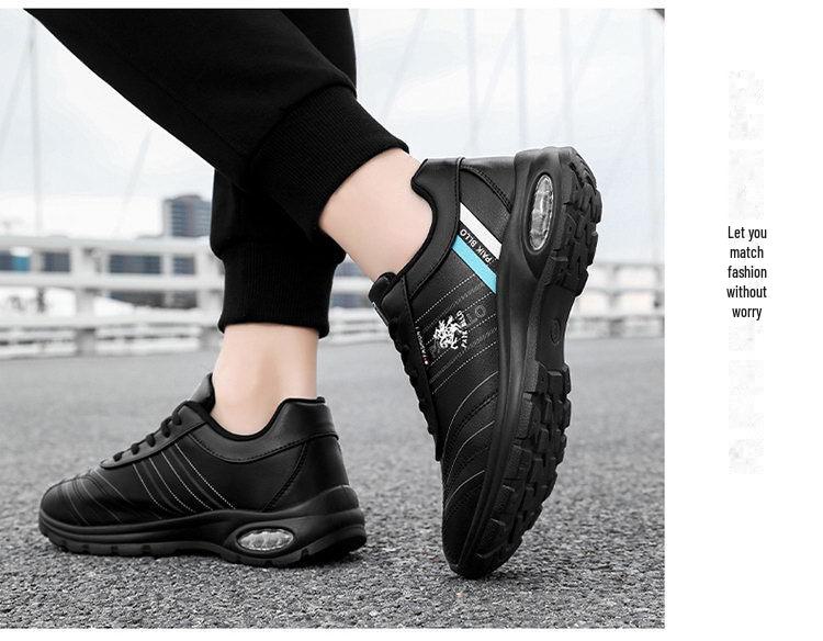 Men's Cross-Border Large Size Leather Casual White Shoes - New Fashion Trend, Comfortable Running Sports Shoes, Korean Style