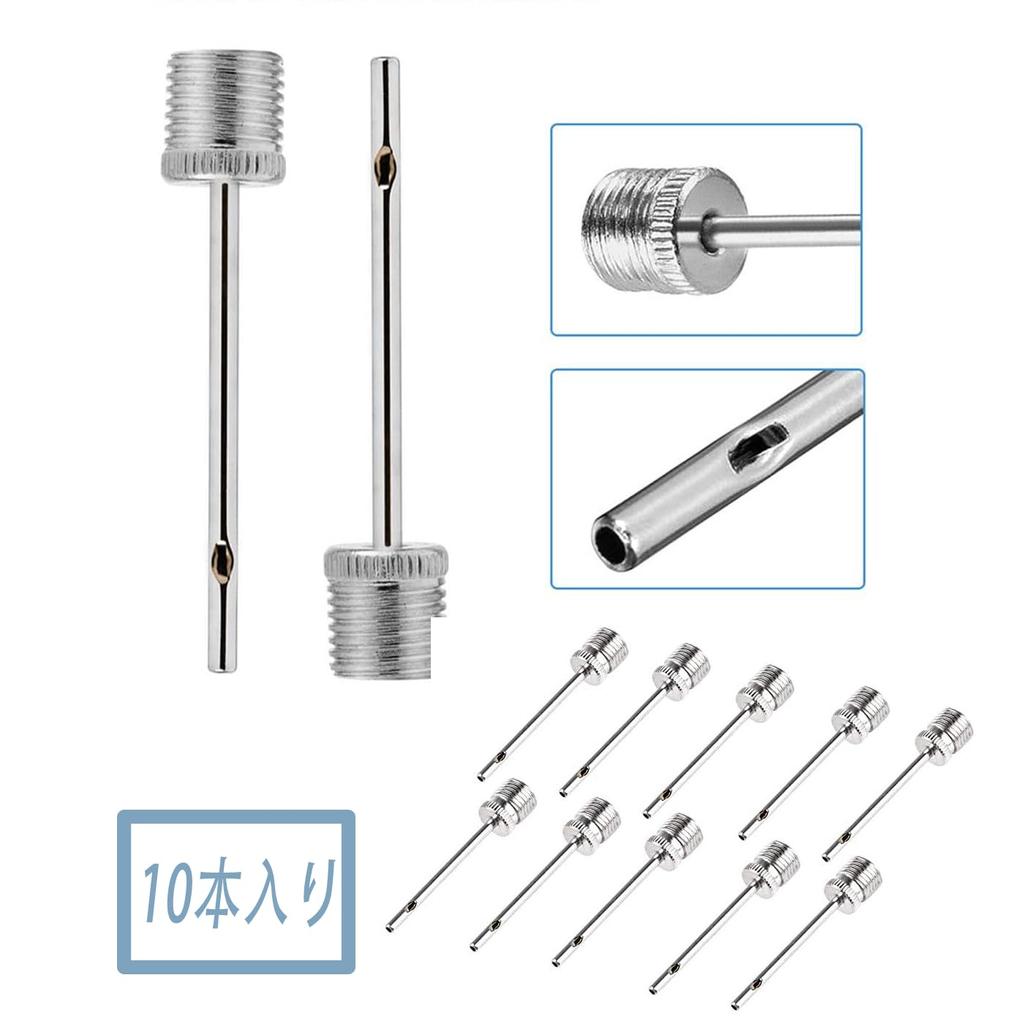 ALLVD Stainless Steel Air Needle Replacement Needles for Multifunctional Metal Balls, Soccer, Volleyball, Rugby, Replacement, Durable, 10-Pack