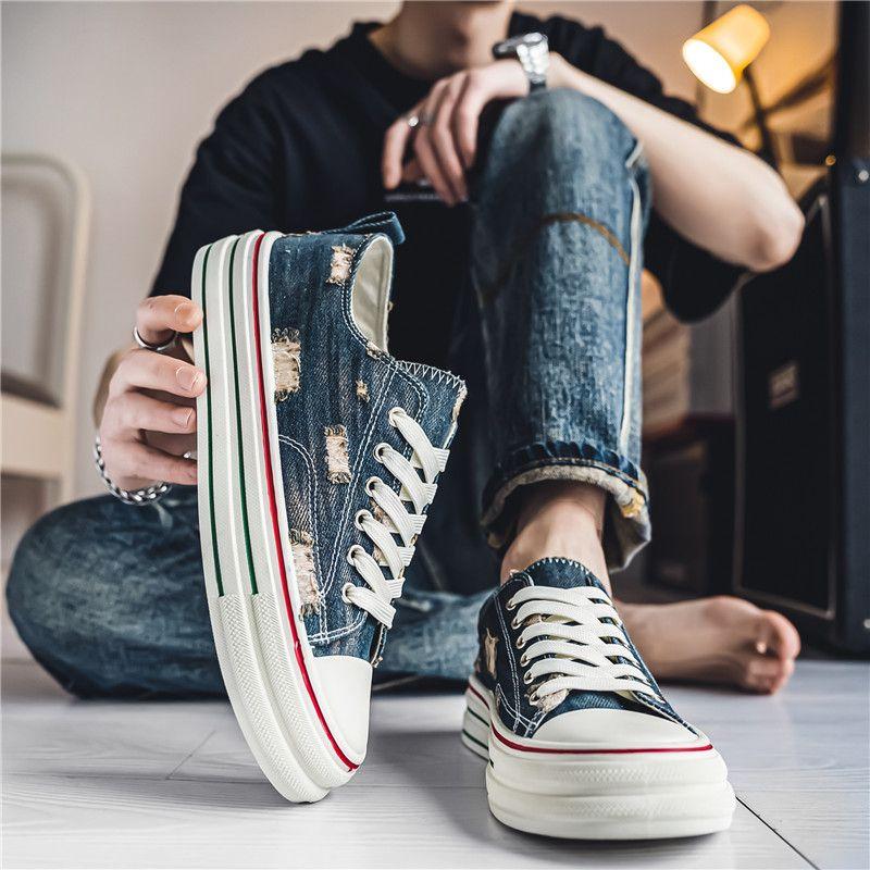 Fashion Sneakers Canvas Round Toe Young Students Chunky Man Shoe Miked Colour Adults Breathable Work Comfortable Casual Shoes for Men